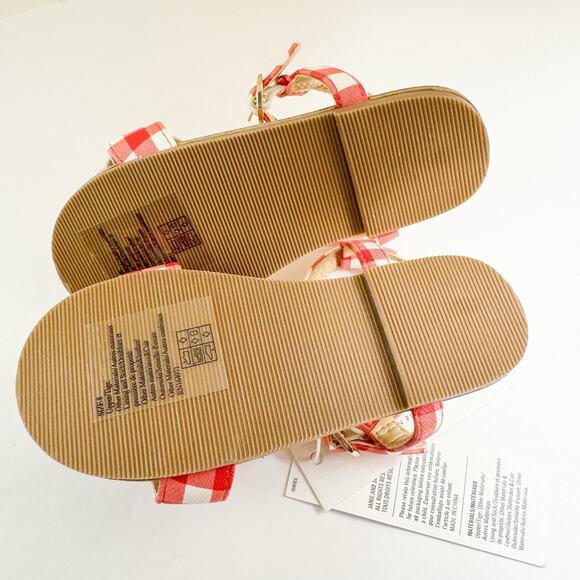 Janie & Jack Red Gingham Flower Sandals, 8T Toddler Girls NWT! - Picture 7 of 7